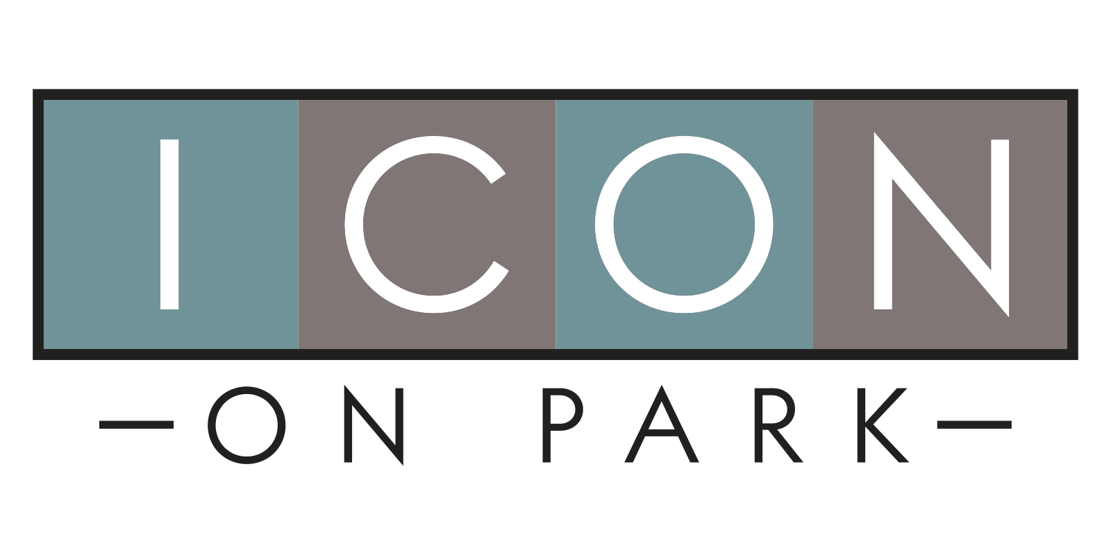 The image shows a logo with the words "ICON PARK" in a stylized font.